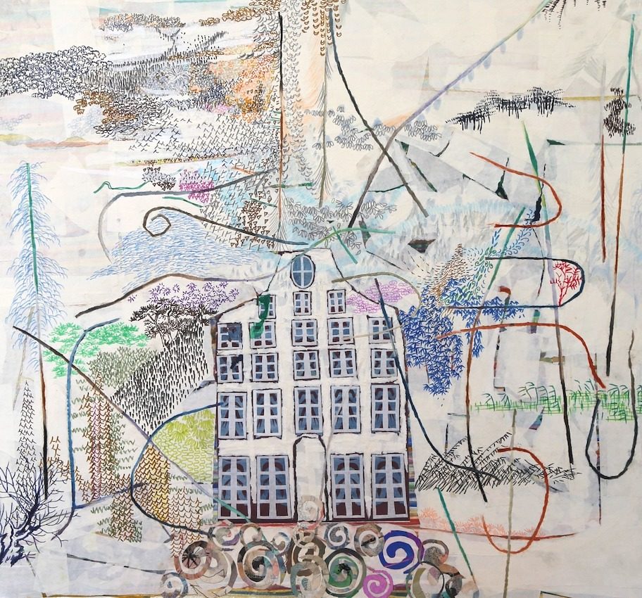 75×80 papier und Aquarell auf Leinwand Kopie