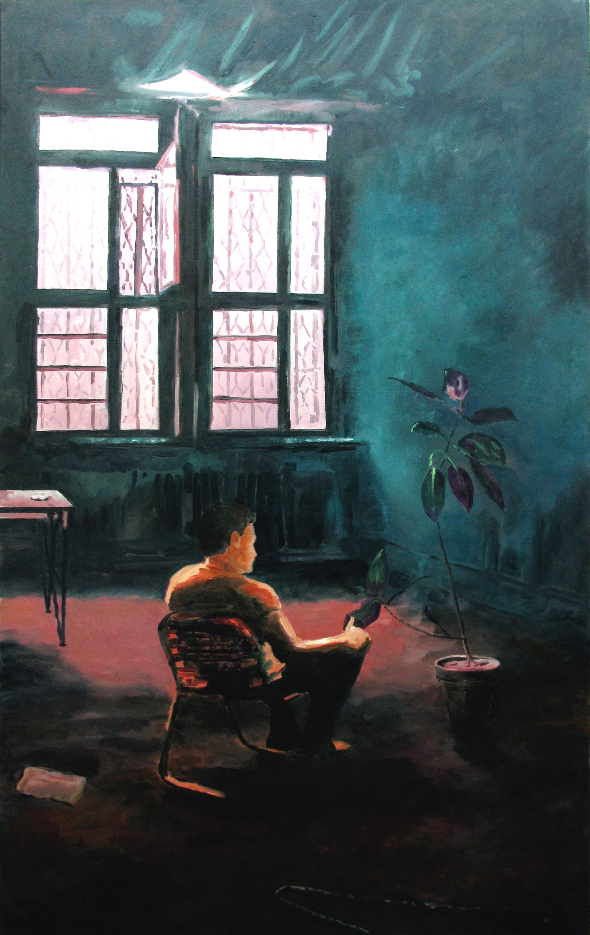Pflanzenfreund, 2018 160 x 100 cm, Öl auf Nessel