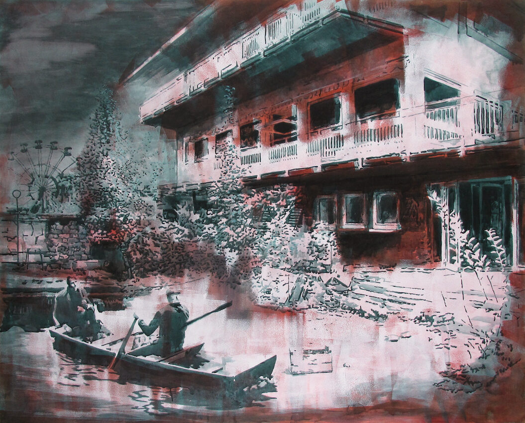 Überfahrt_120x150cm_Tusche_auf_Nessel_2022 Kopie