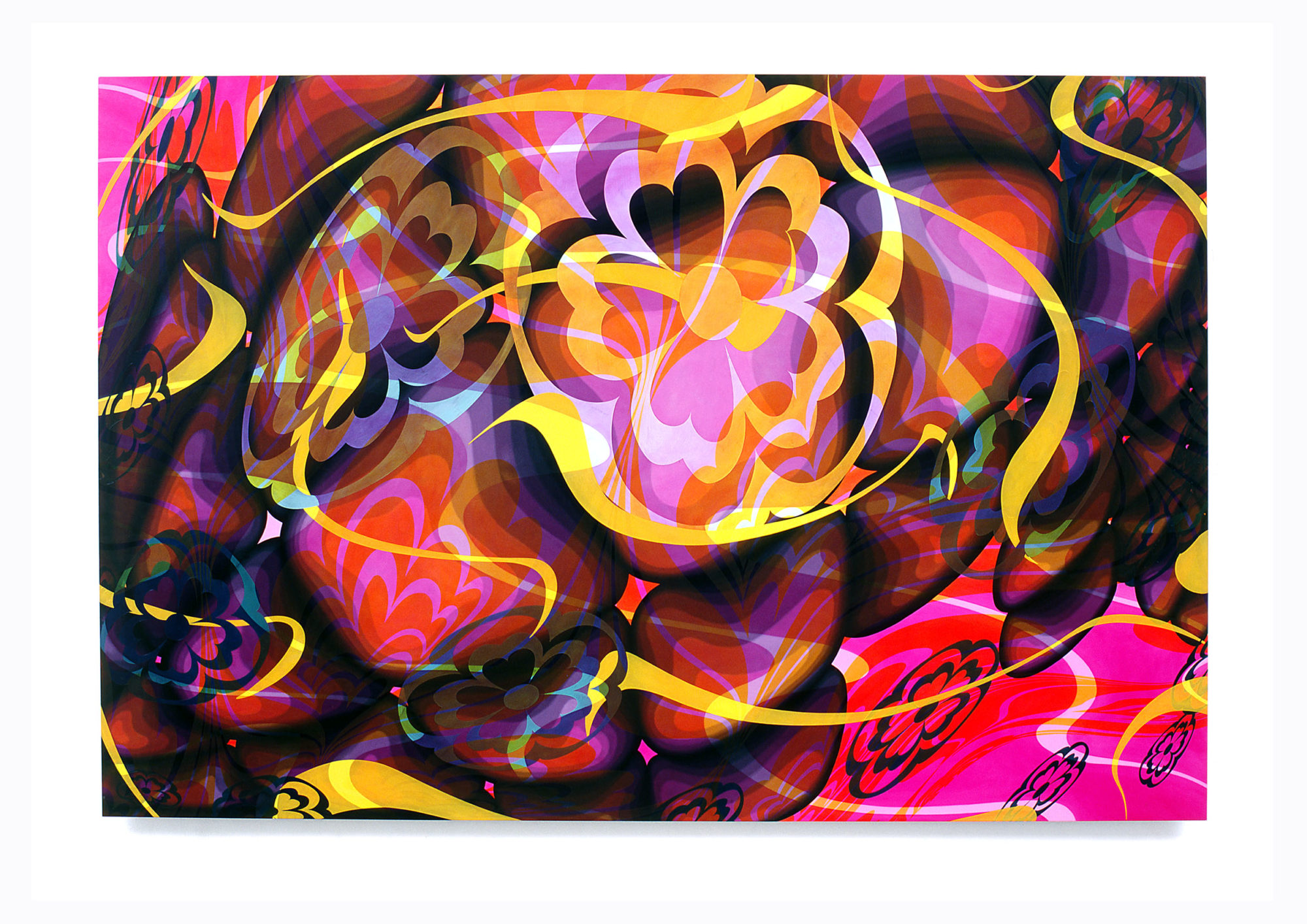 Martin Meiswinkel, ohne titel, 2006, Öl, Lack auf Aluminium, 100 x 150 cm