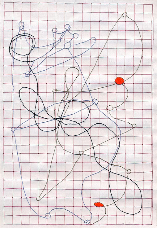 Nuance 1, 2019, Faden auf Leinwand, 28 cm x 16 cm, web