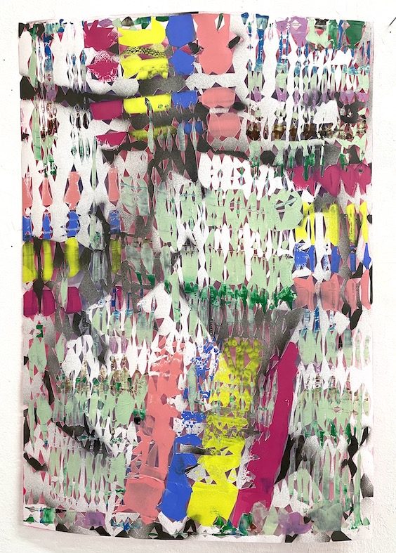 adler, 2021, Acryl auf Papierschnitt, 63 x 44 cm