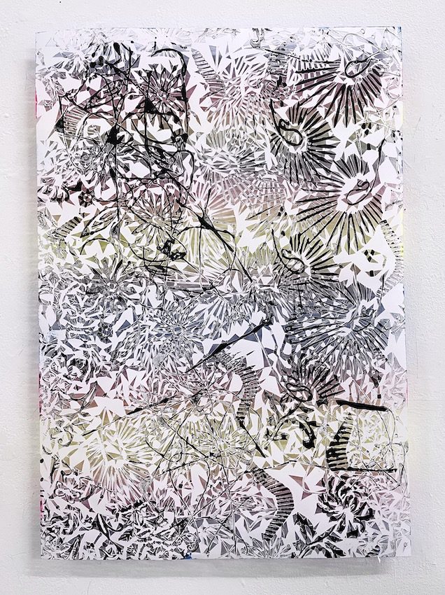 hiermals, 2022, acrylic on cut paper, 63×44 cm Kopie