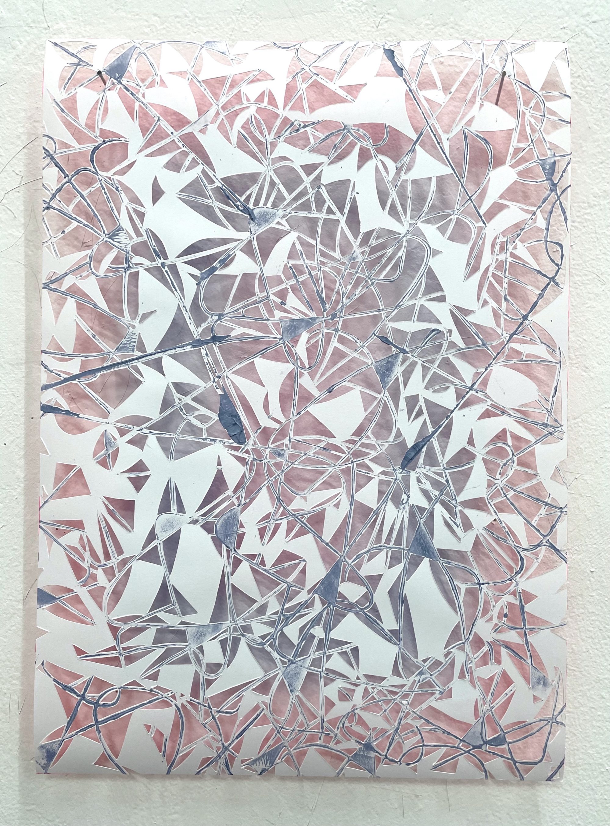 flap, 2023, Acryl auf Papierschnitt, 42 x 29,5 cm